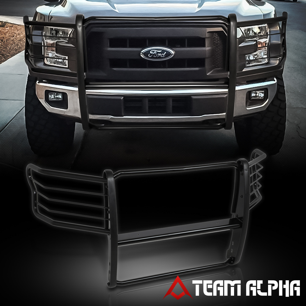 Fits 2015-2019 Ford F150 Black Mild Steel 1.5" Front Bumper Grille