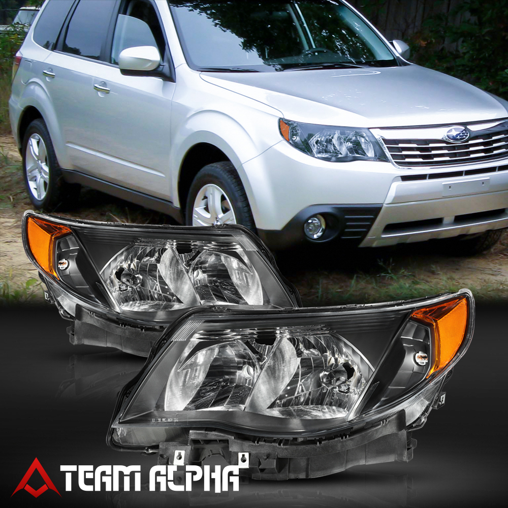 Fits 20092013 Subaru Forester[Black/Clear]Amber Corner Headlight
