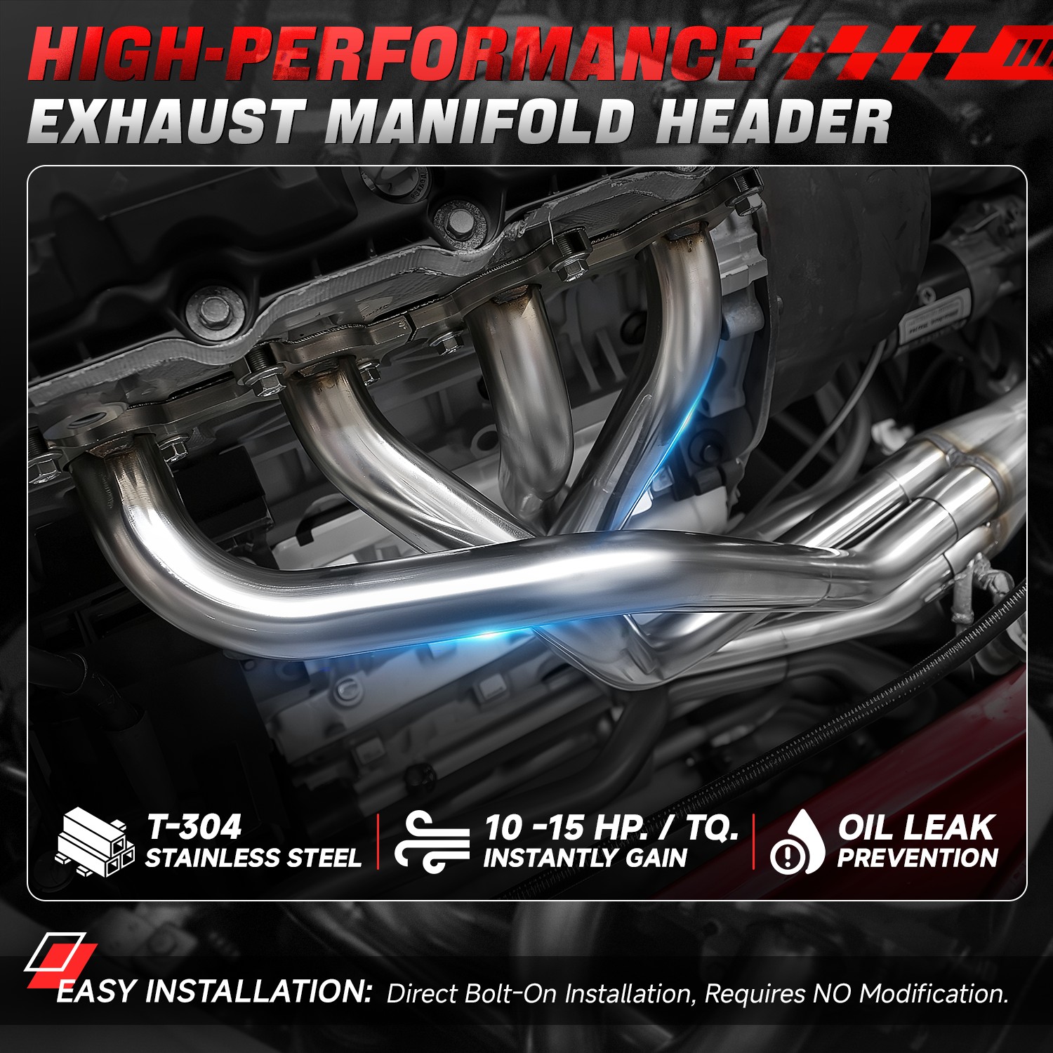 Shorty Stainless Exhaust Header Kit Fits 2004-11 Mazda RX-8 SE3P